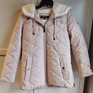 Kenneth Cole Women's Pink Quilted Jacket With Sherpa Lining